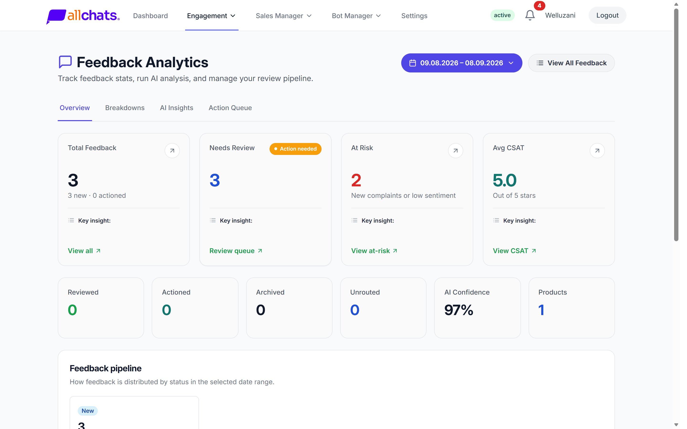 AllChats: Feedback and escalations