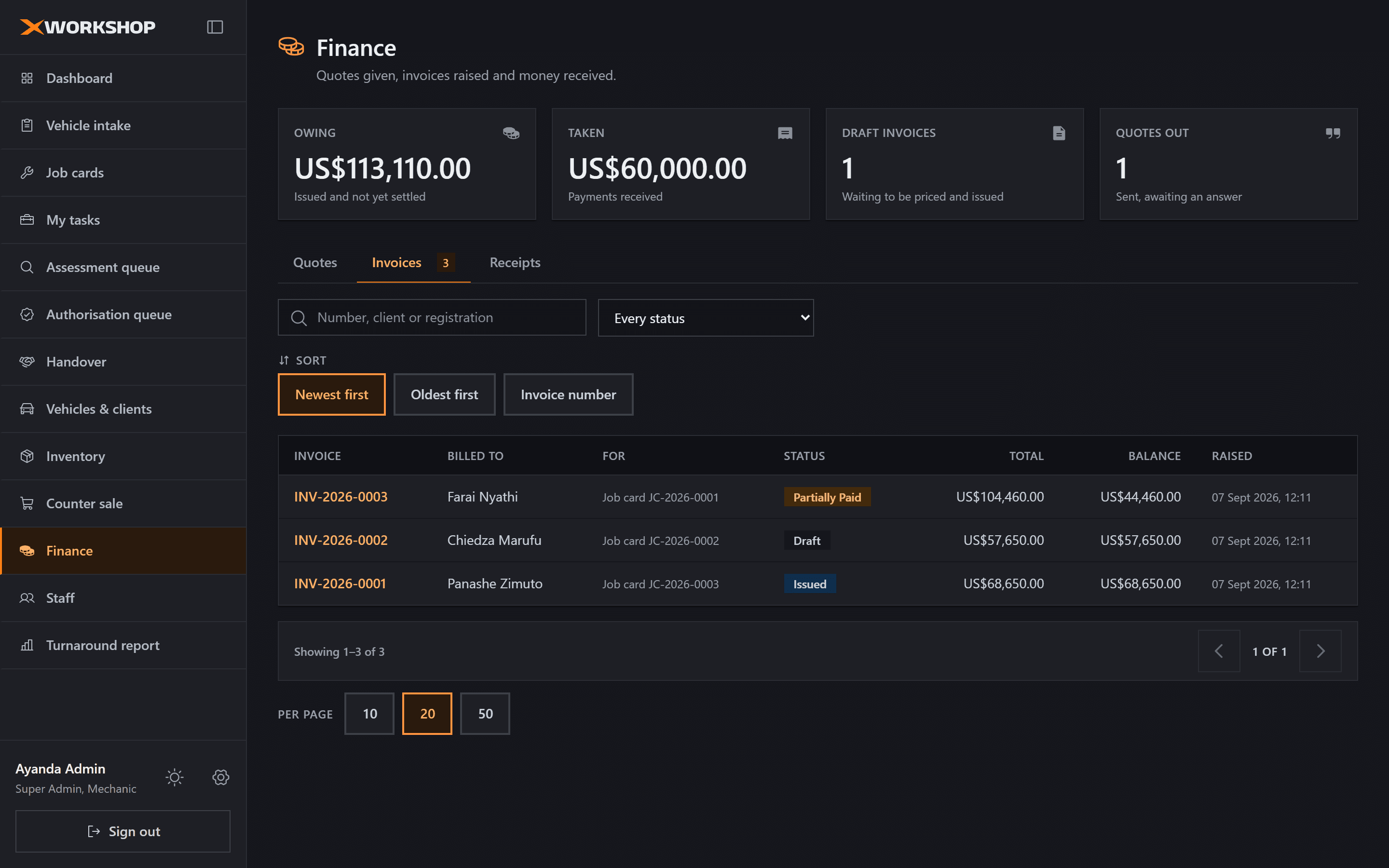 XWorkshop: Finance